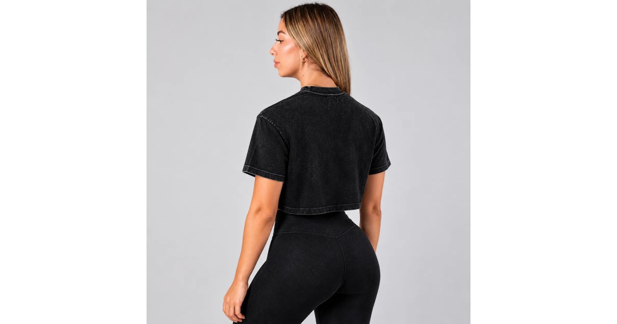 CROP TOP — VINTAGE 230G - NEGRO