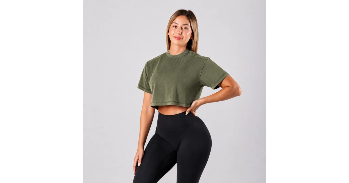 CROP TOP — VINTAGE 230G - VERDE MILITAR