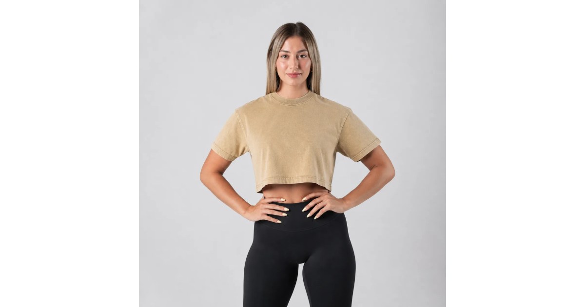 CROP TOP — VINTAGE 230G - KAKI